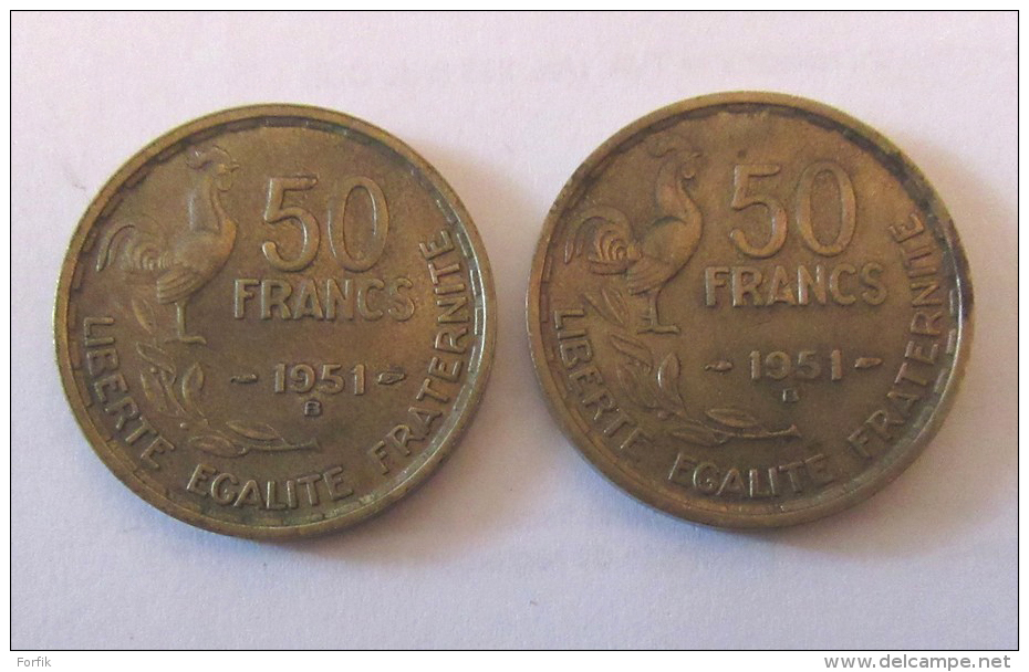 France - 2 Monnaies 50 Francs 1951 B - TTB Proche SUP - Other & Unclassified