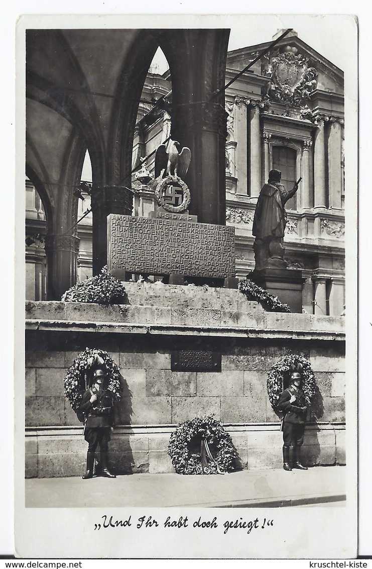 Dt- Reich (002535) Propagandakarte München Mahnmal In Der Feldherrenhalle, Gelaufen München 31.7.1936 - Storia Postale