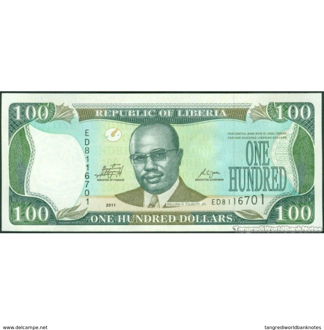 TWN - LIBERIA 30g - 100 Dollars 2011 Prefix ED UNC - Liberia