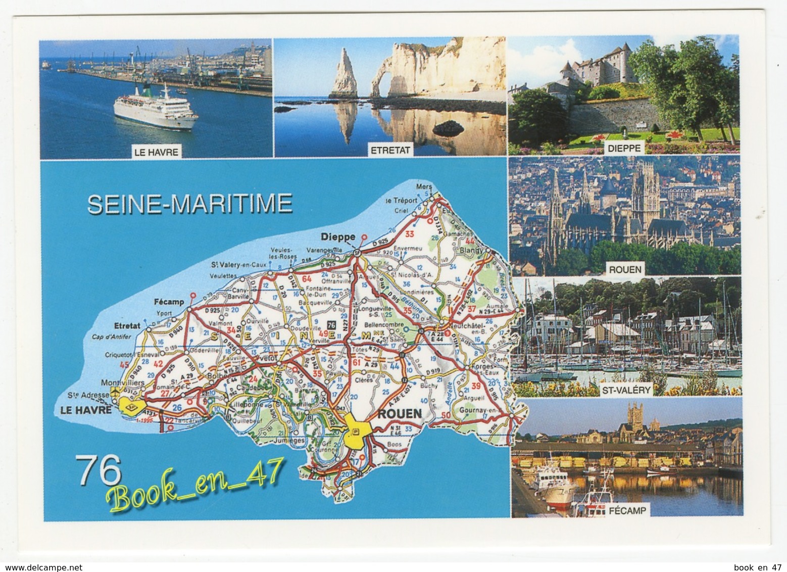 {78584} 76 Seine Maritime , Carte Et Multivues ; Le Havre , Etretat , Dieppe , Rouen , Fécamp , Saint Valéry - Cartes Géographiques