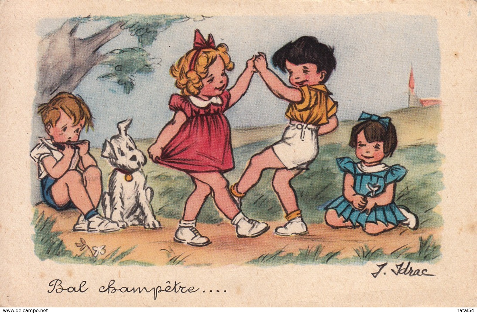 J. Idrac - Bal Champêtre ..... -  Enfants - CPSM Au Format 9 X 14 Neuve - Humorous Cards