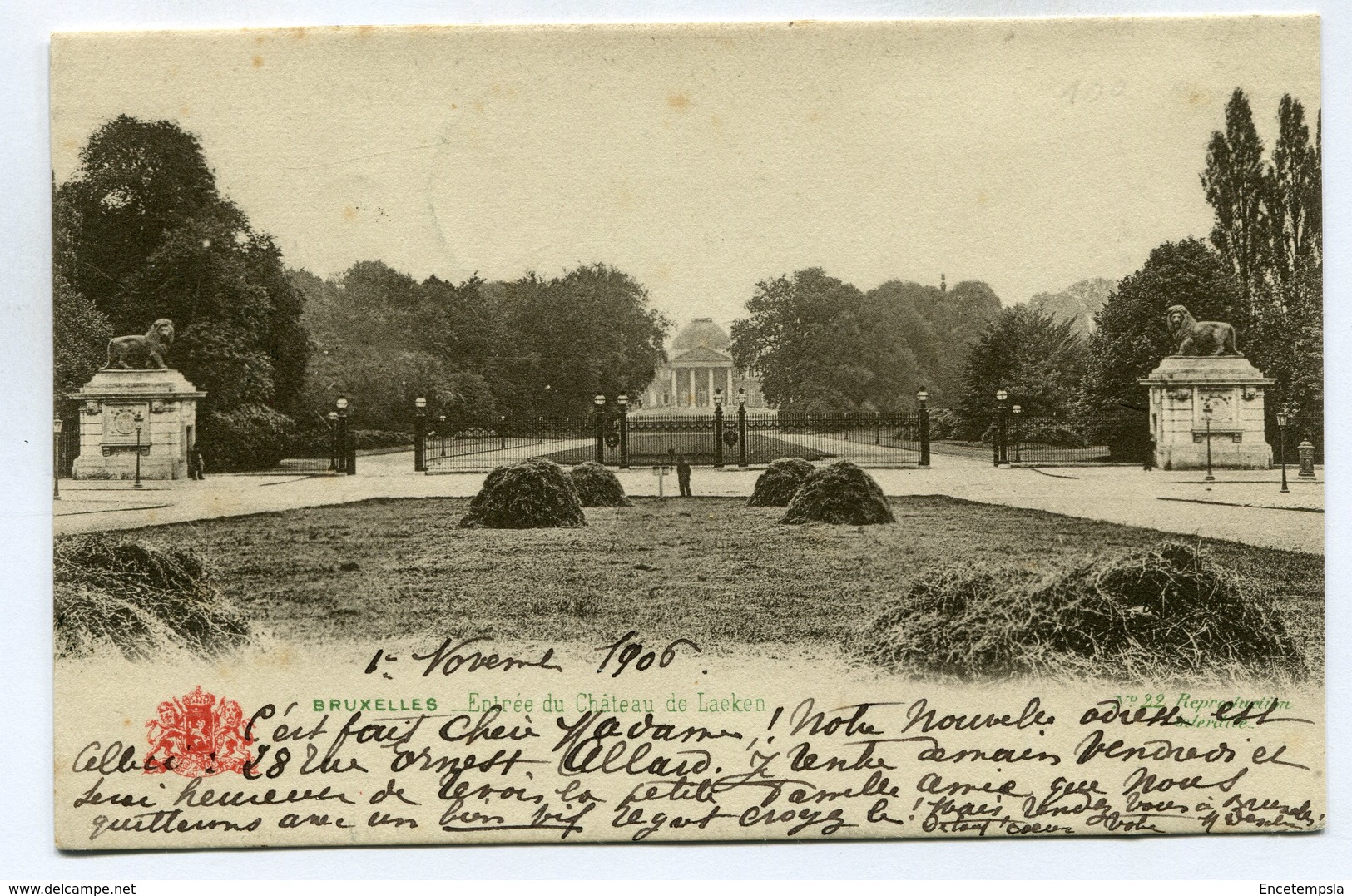 CPA - Carte Postale - Belgique - Bruxelles - Entrée Du Château De Laeken - 1906 (SV5945) - Monumenten, Gebouwen