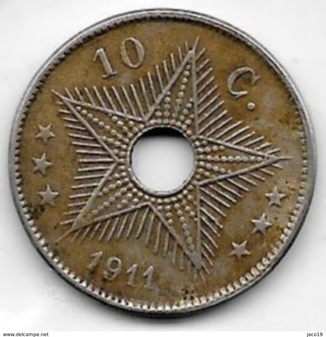 10 Centimes Congo-Belge 1911 - 1910-1934: Albert I