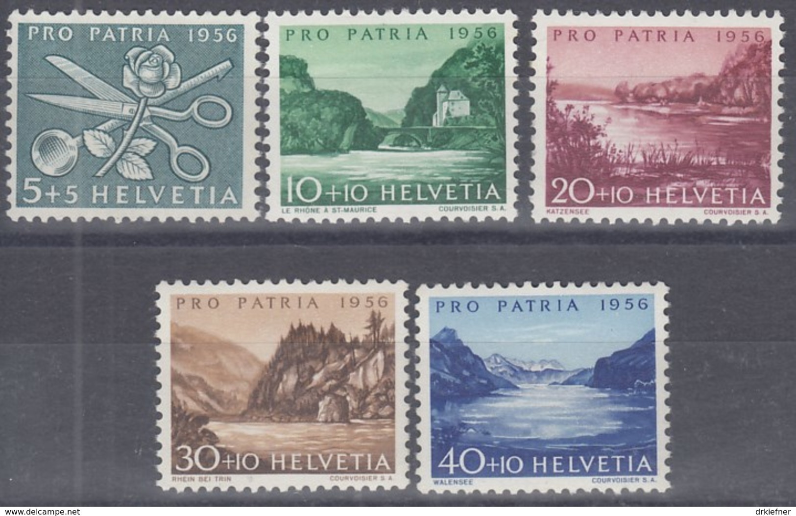 SCHWEIZ  627-631, Postfrisch **, Pro Patria: Seen Und Wasserläufe 1956 - Ongebruikt