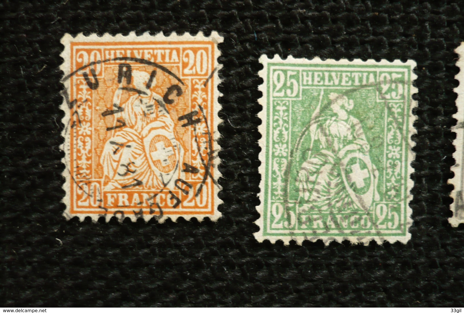 suisse 1881 collection helvetia N°49/56 oblitéré sauf N°52 neuf (*) et N° 56 neuf *