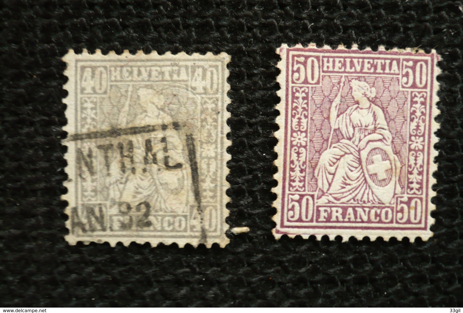 suisse 1881 collection helvetia N°49/56 oblitéré sauf N°52 neuf (*) et N° 56 neuf *