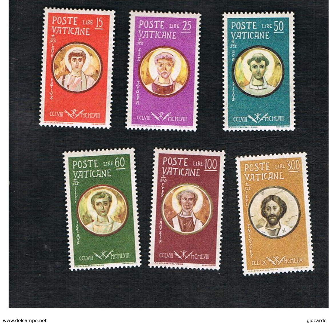 VATICANO (VATICAN) -  UNIF. 254.259  -  1959 MARTIRI DELL PERSECUZIONE DI VALERIANO (SERIE COMPLETA DI 6)   -  MINT** - Nuevos