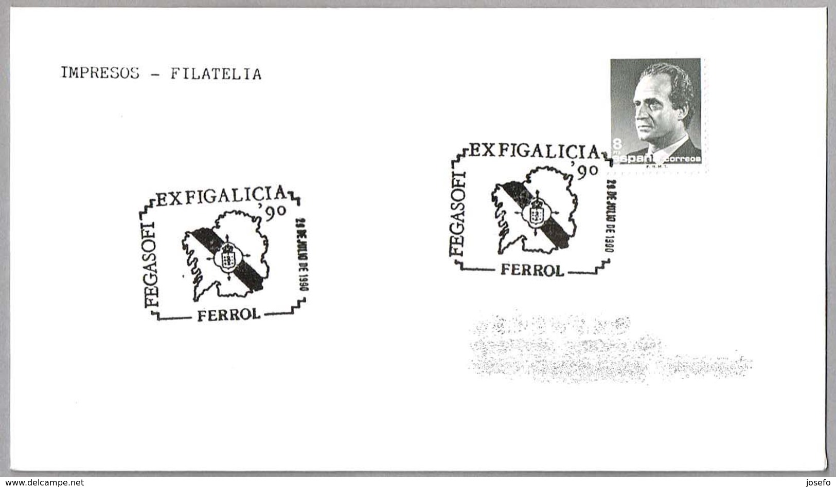 Matasellos EXFIGALICIA'90. Ferrol, Galicia, 1990 - Cartas & Documentos