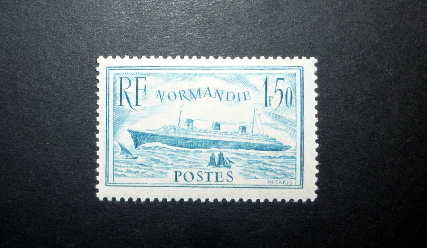 FRANCE 1936 N°300 * (PAQUEBOT NORMANDIE. 1F50 BLEU CLAIR) - Neufs