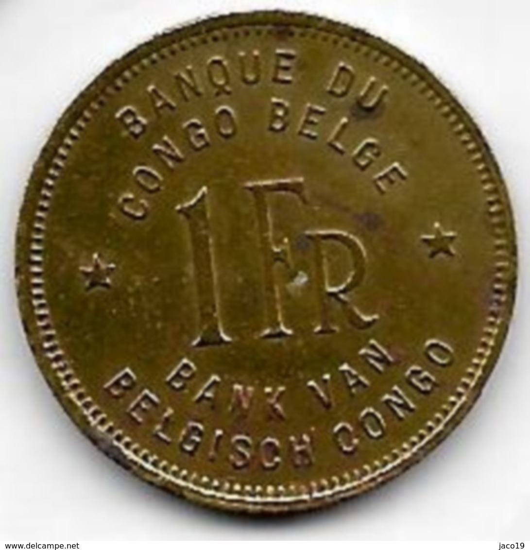 1 Franc Congo-Belge 1944 - 1934-1945: Leopoldo III