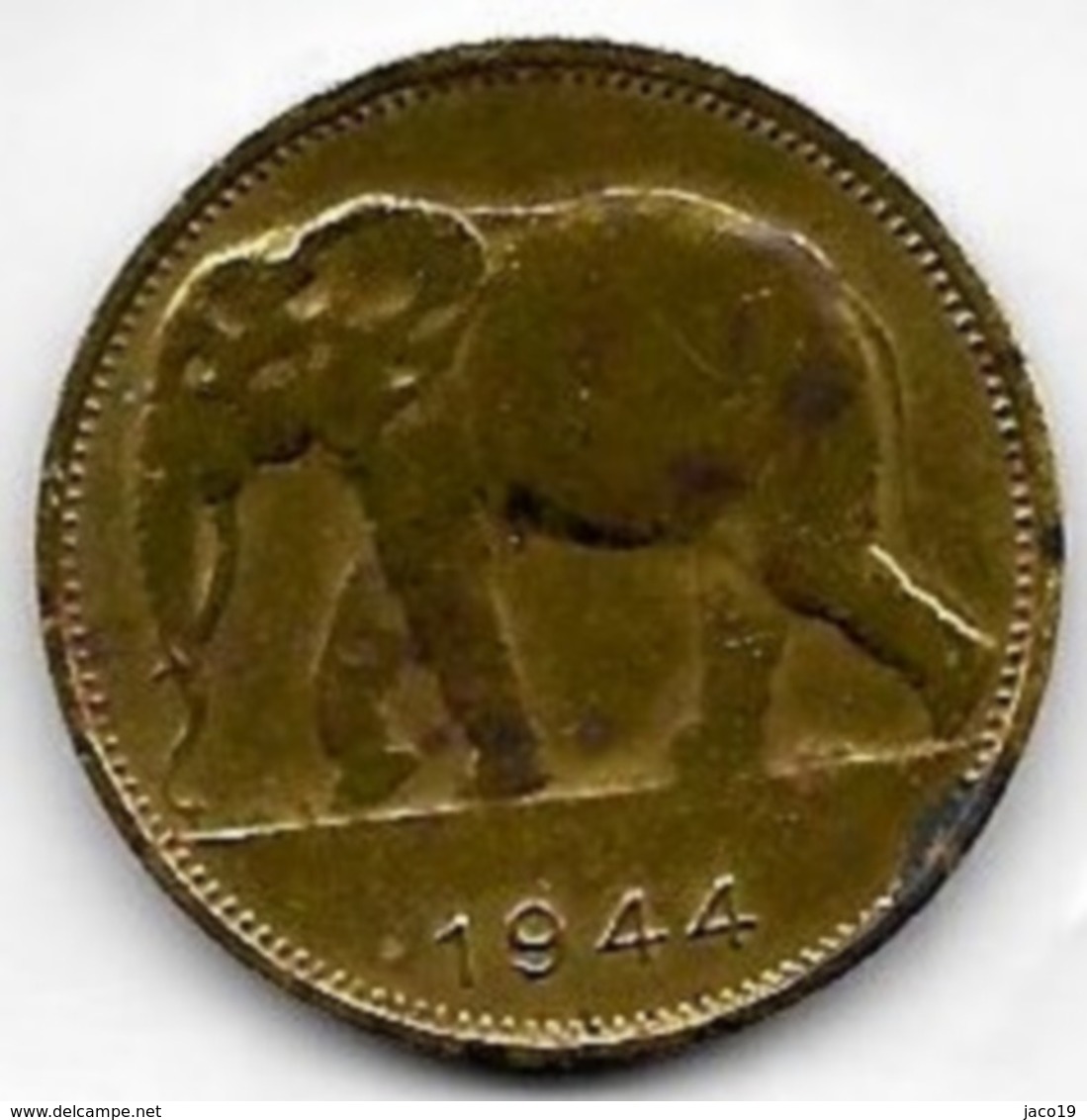 1 Franc Congo-Belge 1944 - 1934-1945: Leopold III