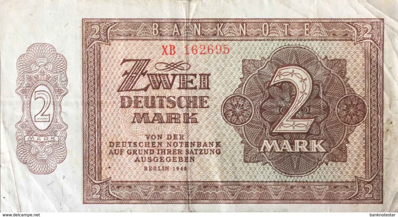 Germany East 2 Deutsche Mark, SBZ-12c/Ro.341c (1948) - Fine - 2 Deutsche Mark