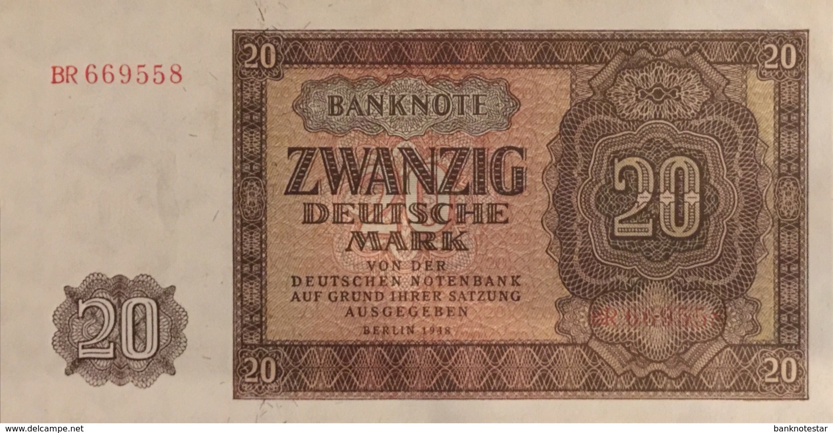 Germany East 20 Deutsche Mark, SBZ-15b/Ro.344b (1948) - AU - 20 Deutsche Mark