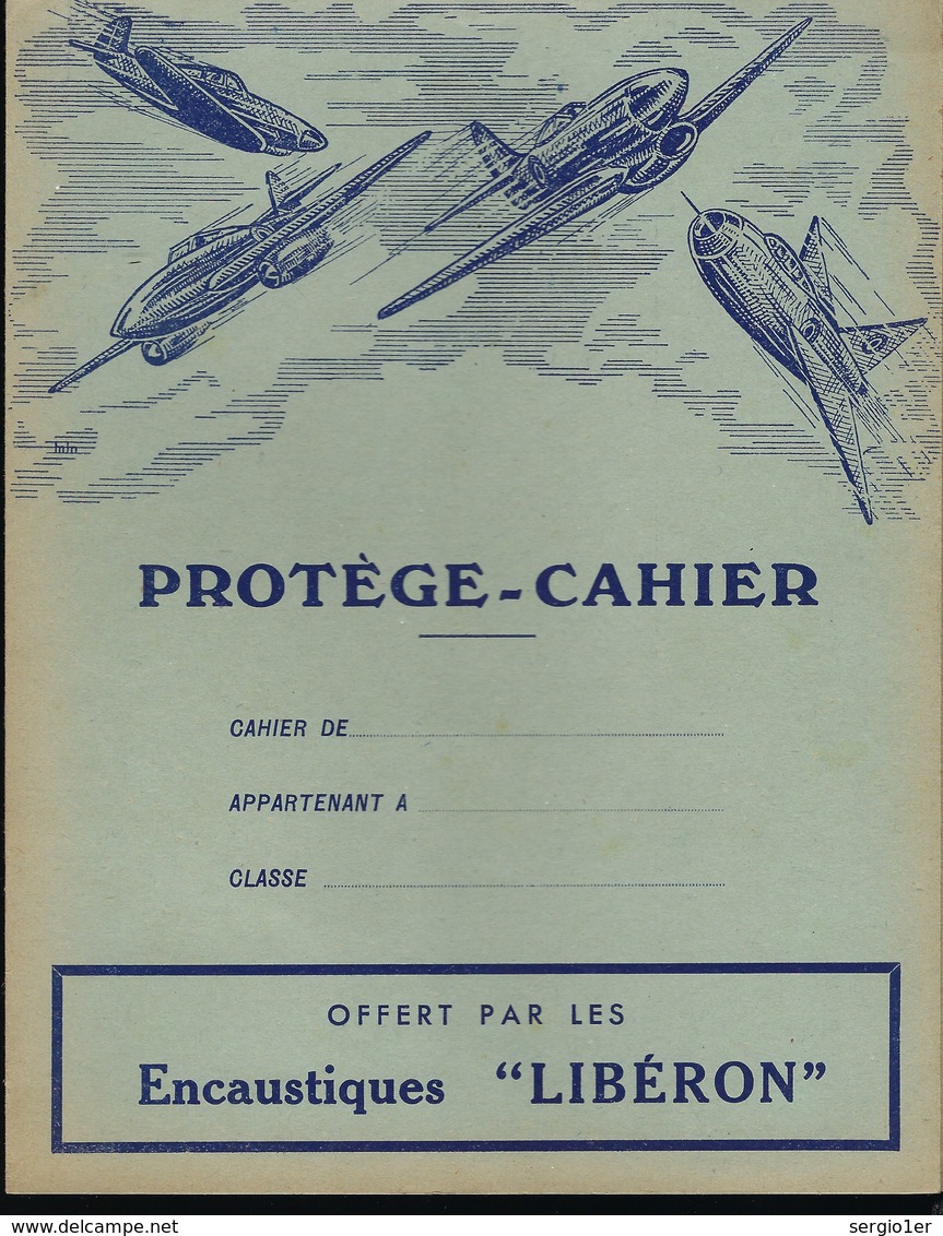 Protege Cahier Illustré  Thème Aviation Avion  Encaustique Libéron - Transports