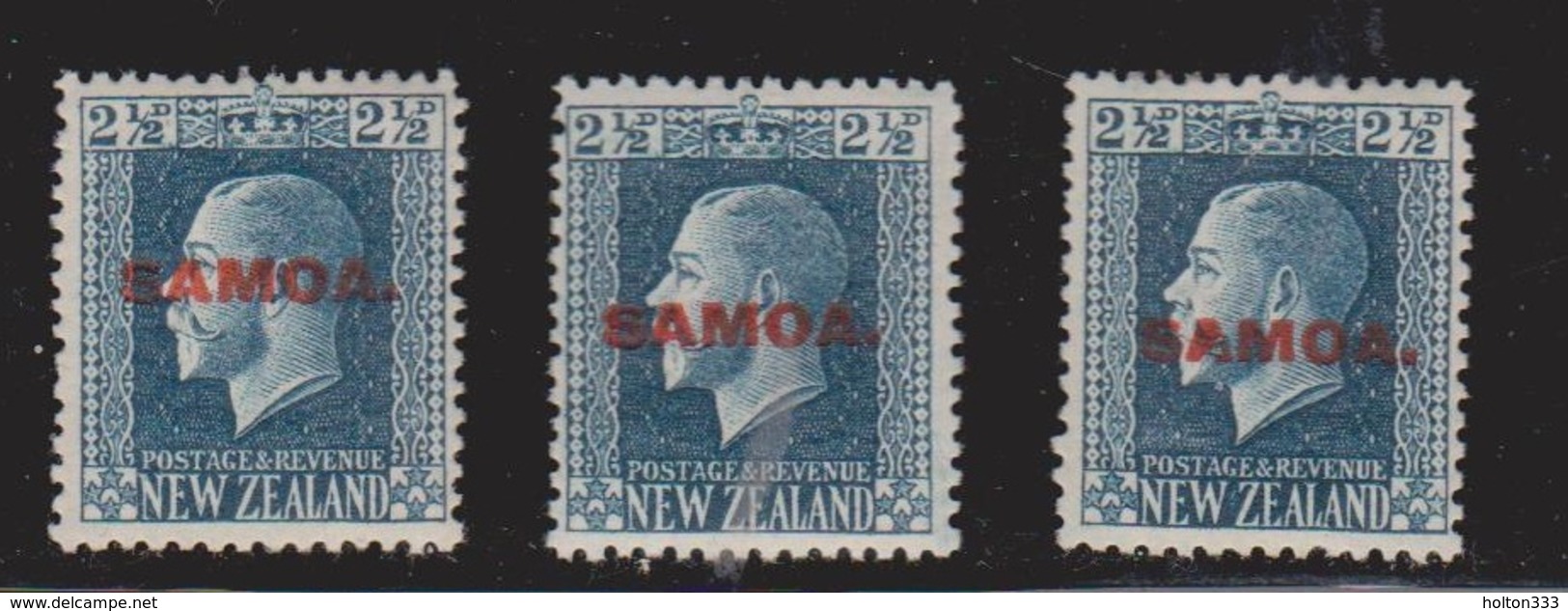 SAMOA Scott # 132 X 3 MH - KGV New Zealand Stamp Overprinted - Samoa