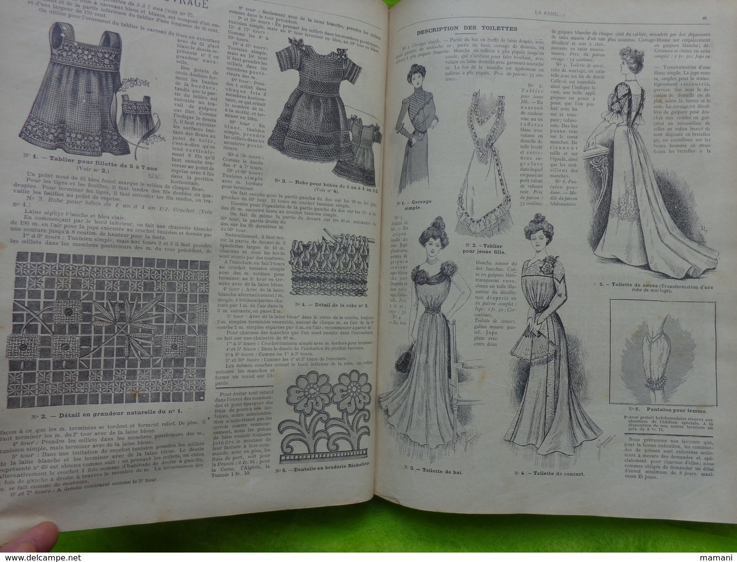 Reliure du journal "LA FAMILLE" ’année 1901 / Belles Gravures de Mode et Illustrations par RABIER