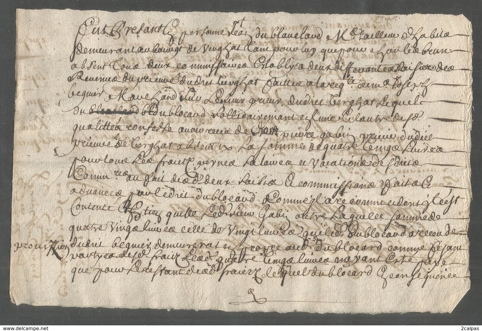 Cachets Generalité - Lot De 4 Documents De 1702 ; 1702 , 1713 , 1744 - Allier - Montluçon - Saint Victor - - Cachets Généralité