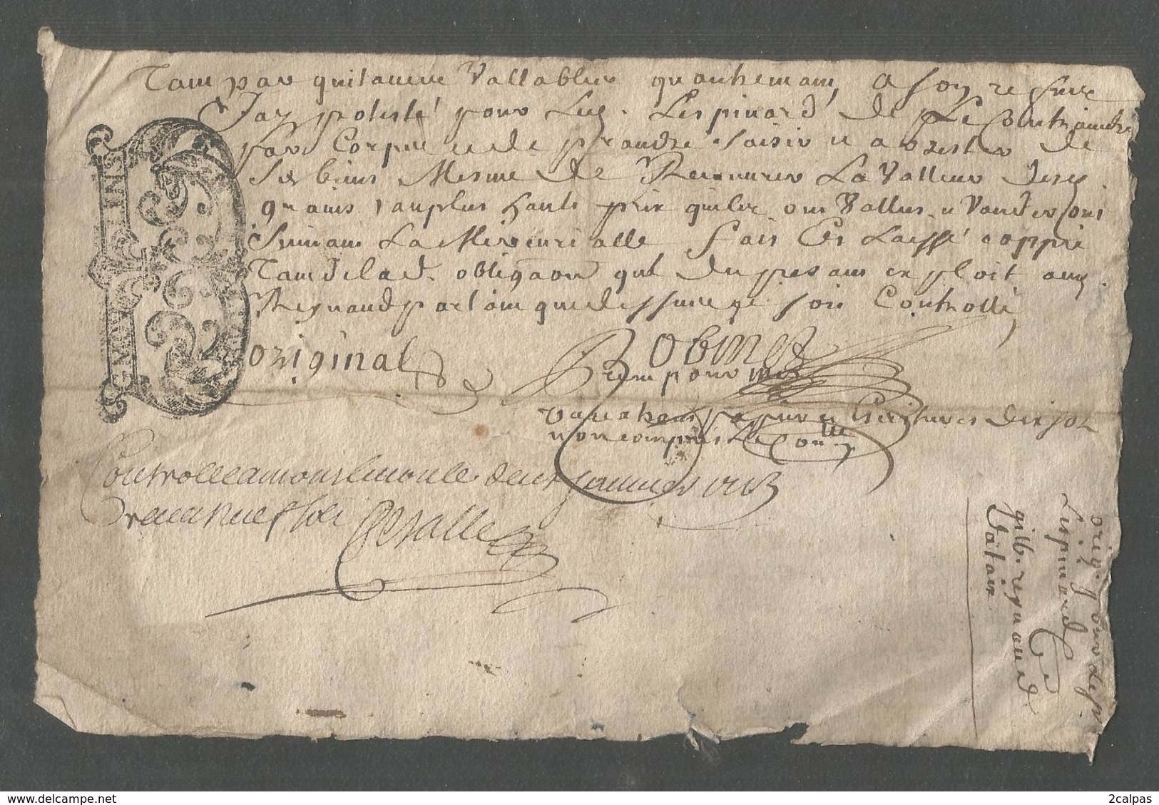 cachets generalité - lot de 4 documents de 1702 ; 1702 , 1713 , 1744 - allier - montluçon - saint victor -