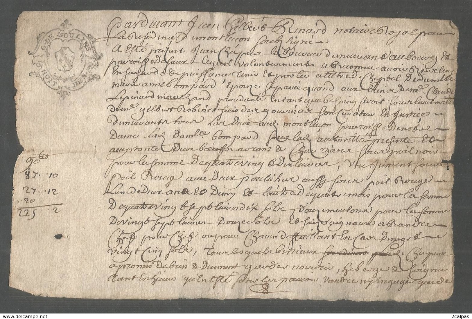 cachets generalité - lot de 4 documents de 1702 ; 1702 , 1713 , 1744 - allier - montluçon - saint victor -