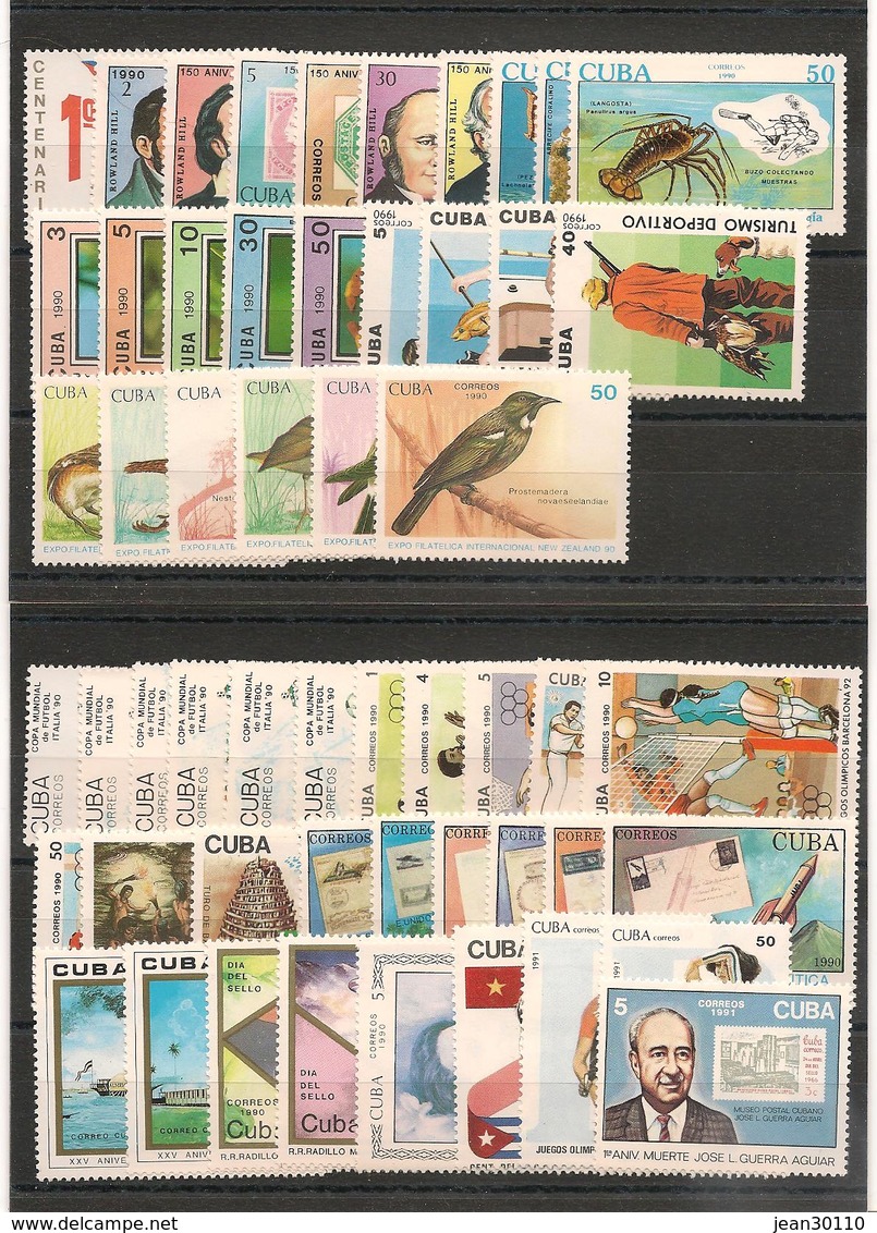 CUBA Année 1990 Complète N°Y/T : 2999/3092** Côte: 79,20 € - Ungebraucht