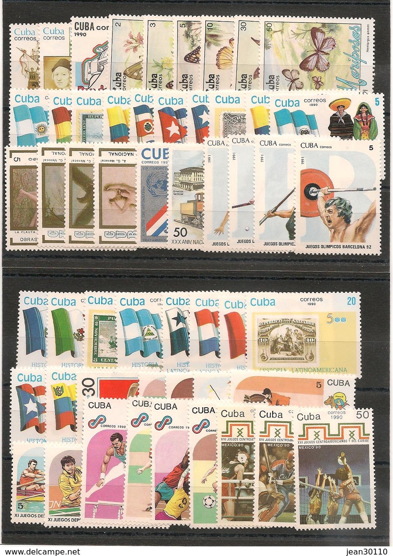 CUBA Année 1990 Complète N°Y/T : 2999/3092** Côte: 79,20 € - Ungebraucht