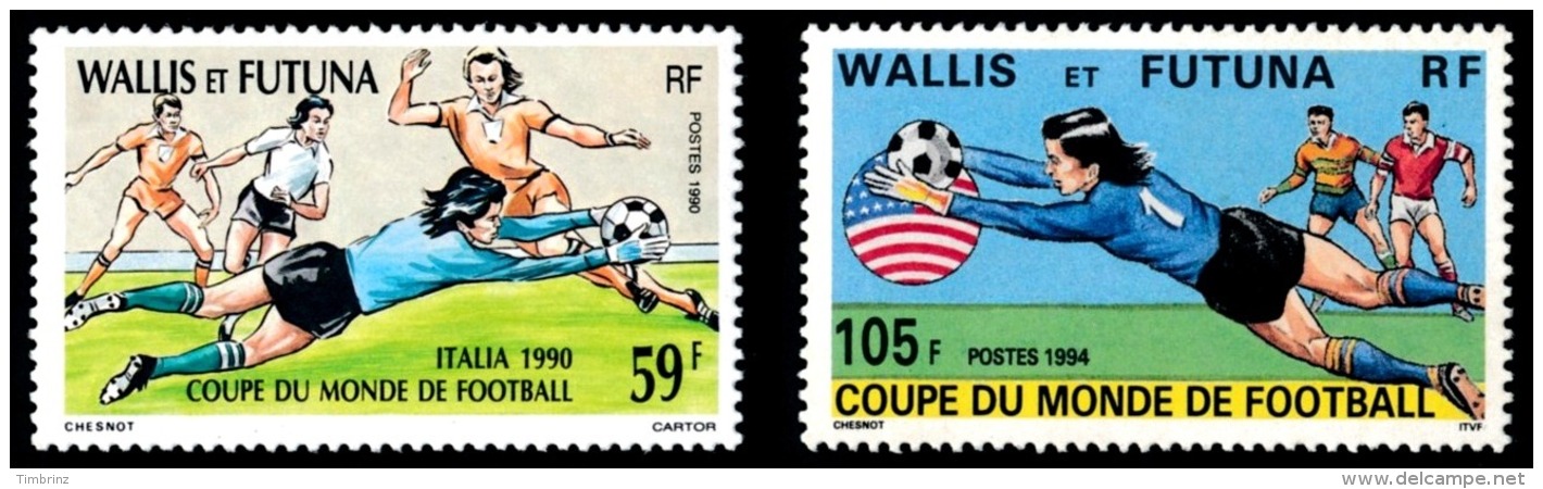 WALLIS ET FUTUNA 1990-94 - Yv. 396 Et 465 **   Faciale= 1,37 EUR - Coupe Du Monde De Football (2 Val.)  ..Réf.W&F22272 - Ungebraucht