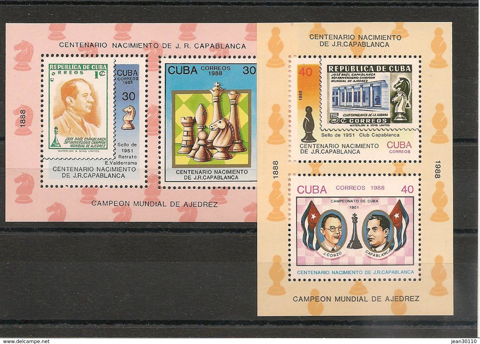 CUBA Année 1988 Blocs N°Y/T : 102/110** Côte: 81,00 € - Neufs