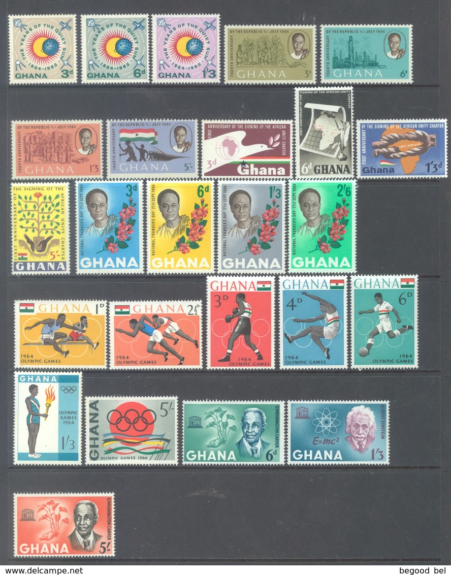 GHANA - 1964 - MNH/** - YEAR 1964 - Yv BLOC 10-13 156-180  - Lot 17897 - Ghana (1957-...)