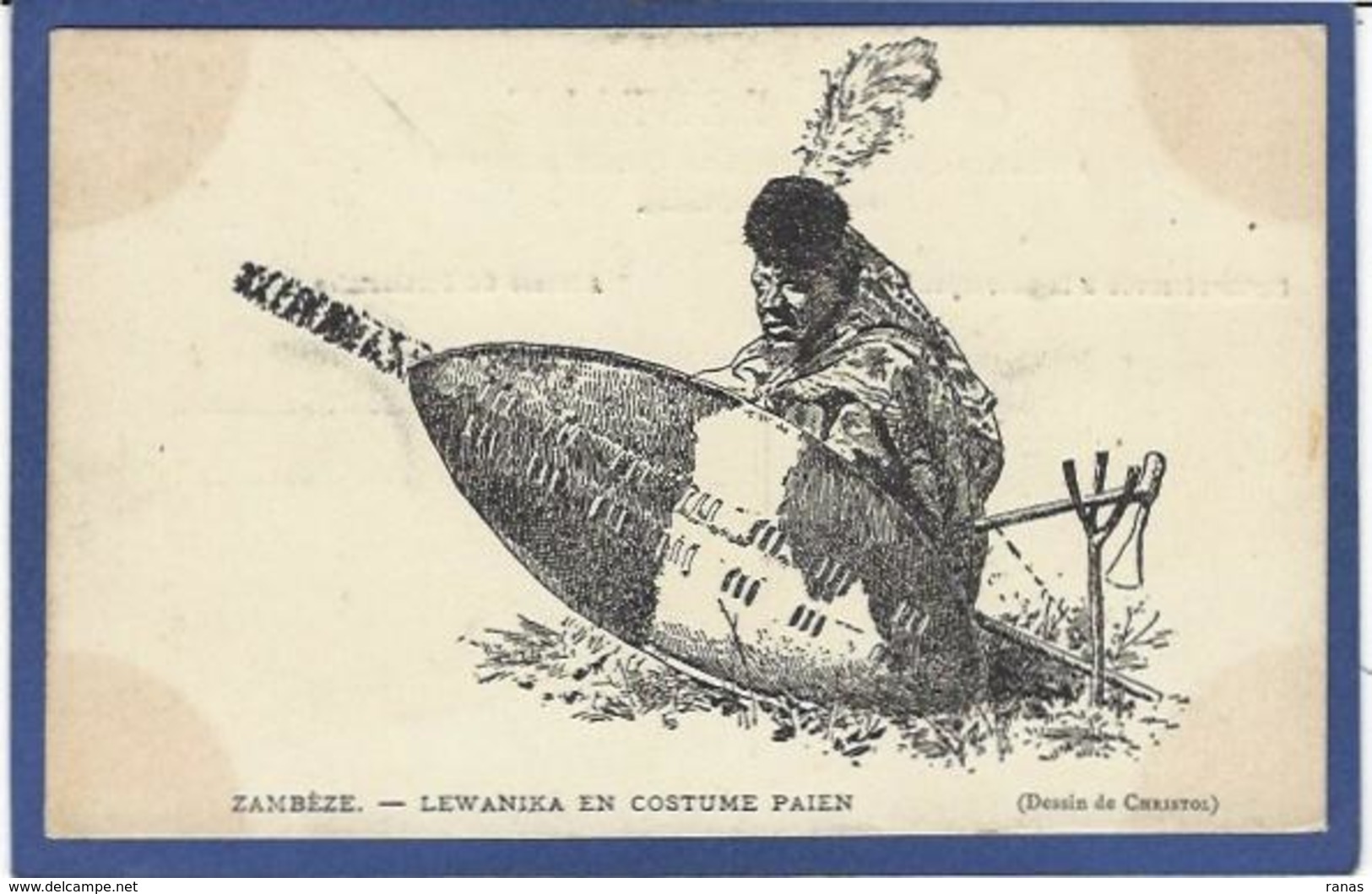 CPA Zambie Afrique Noire Satirique Caricature Zamzèbe LEWANIKA Roi King Non Circulé - Zambie