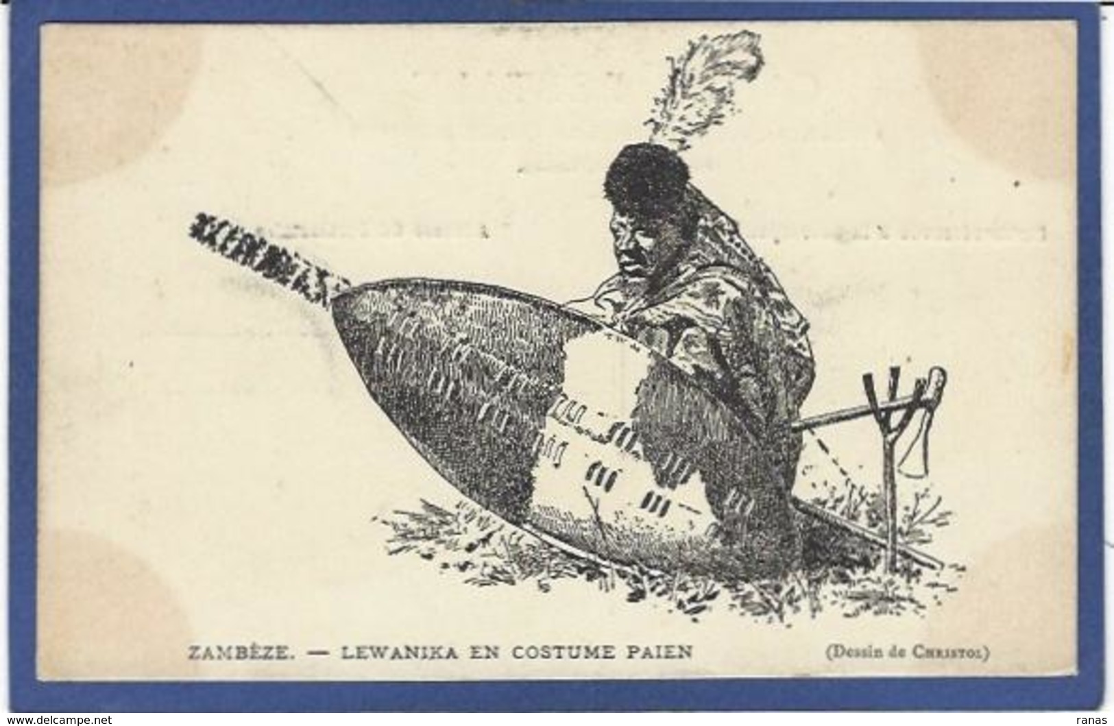 CPA Zambie Afrique Noire Satirique Caricature Zamzèbe LEWANIKA Roi King Non Circulé - Sambia