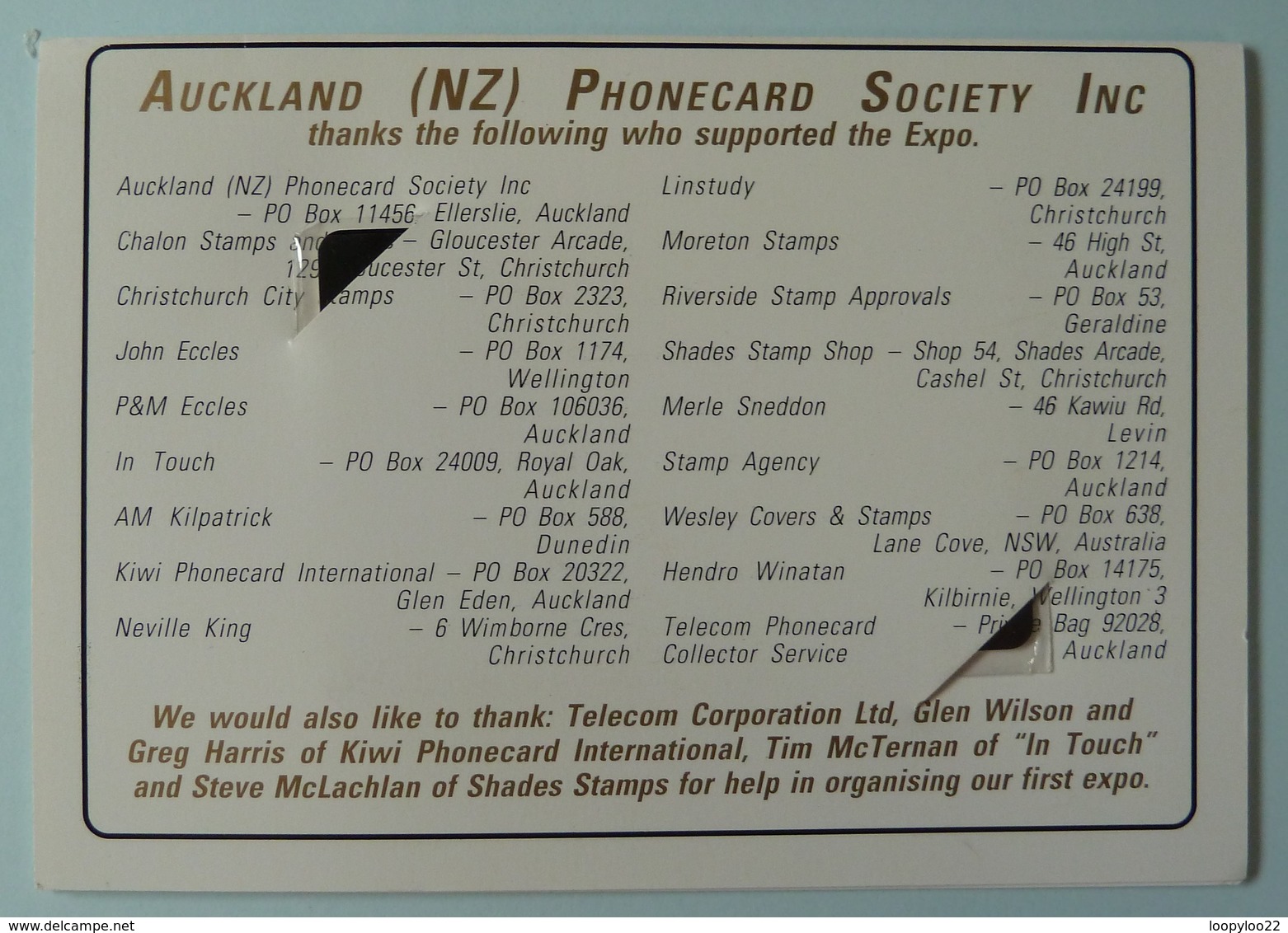 New Zealand - GPT - Auckland Phonecard Society - Expo - 1992 - Avondale Spider - $5 - Mint In Folder - New Zealand