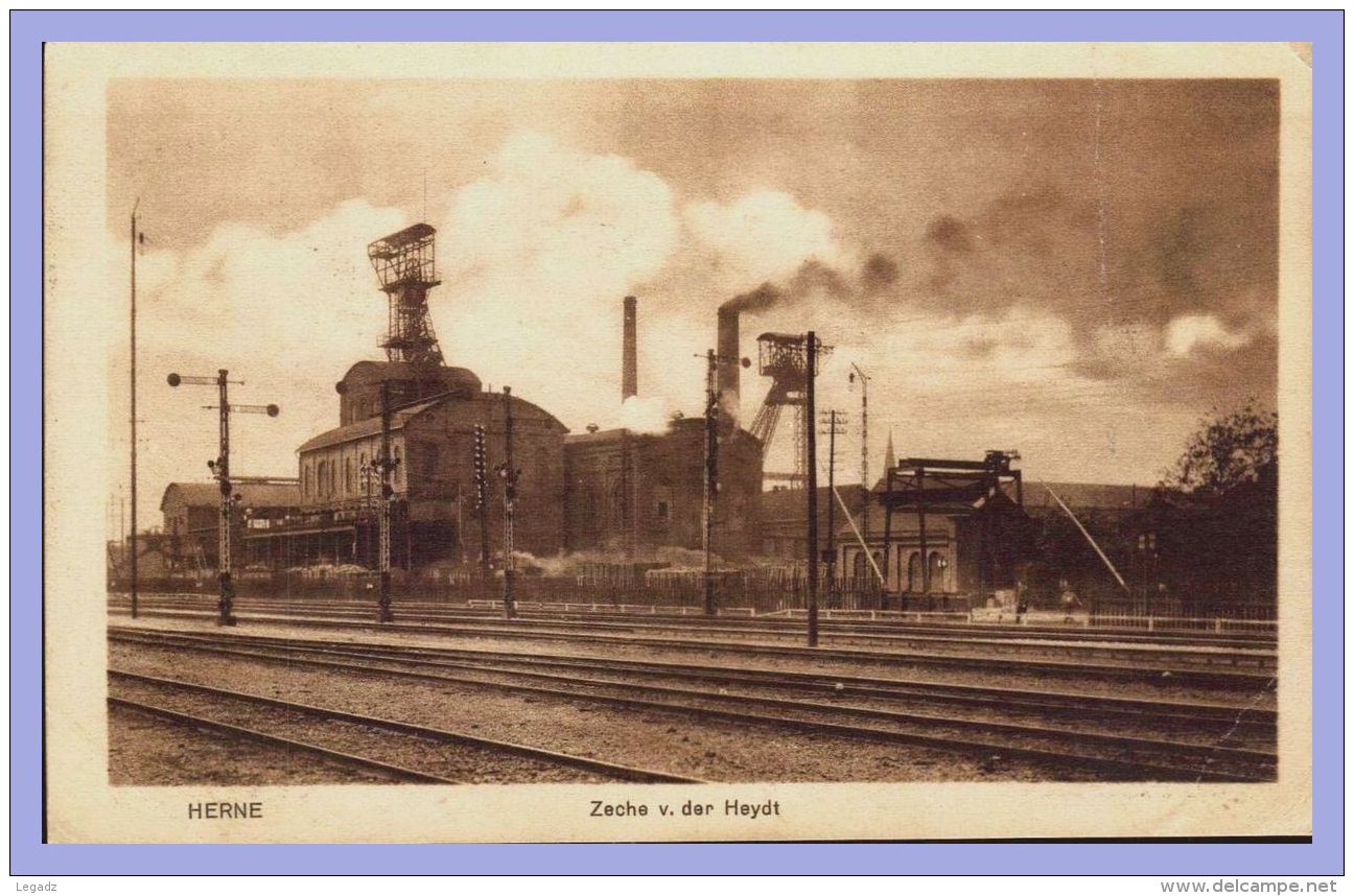 CPA Brune - Ruhr Rhénanie-du-Nord-Westphalie - Herne (Allemagne) - Zeche V. Der Heydt - Herne