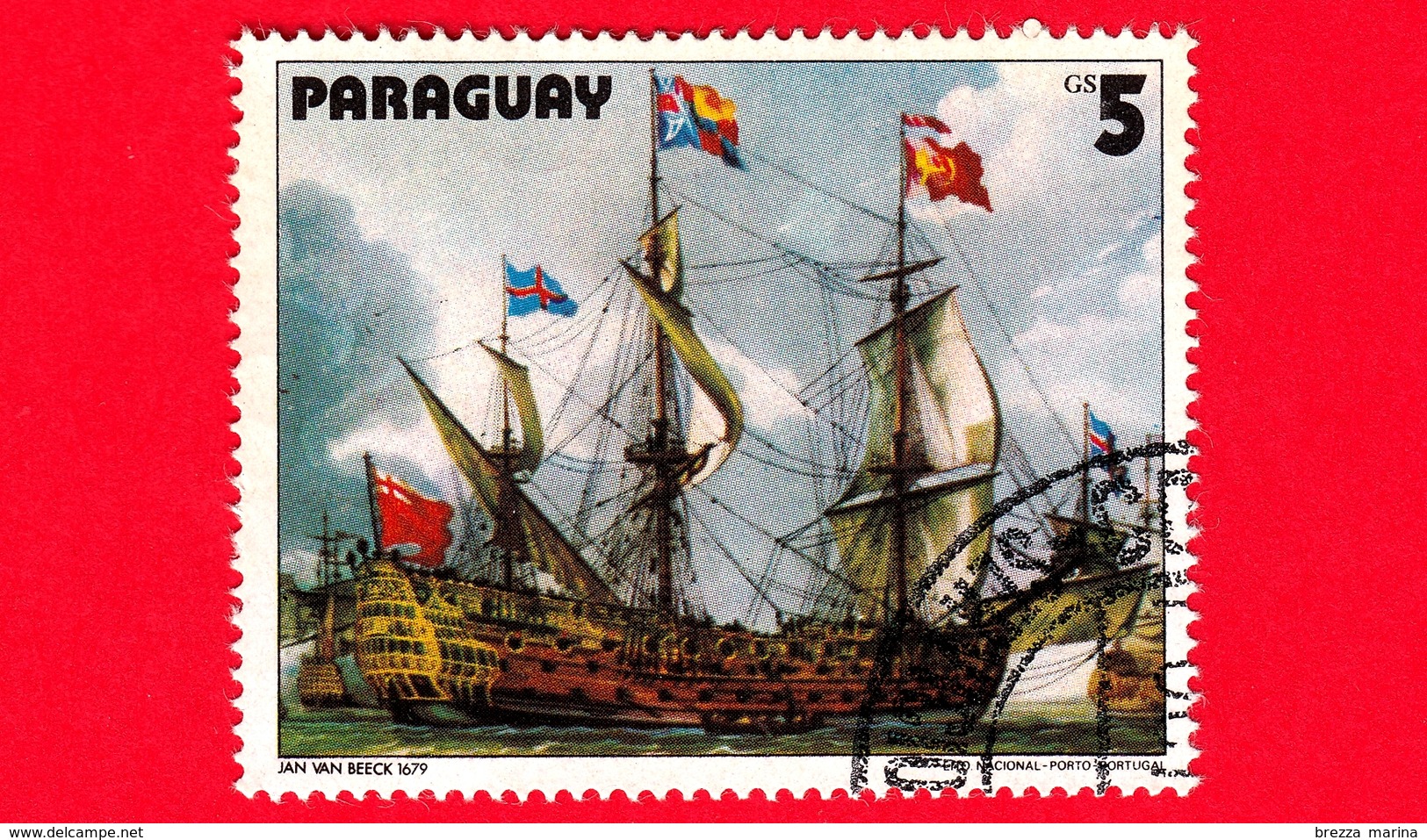 PARAGUAY - Usato - 1979 - Dipinti Di Barche A Vela - Navi - Velieri - Ship - Jan Van Beeck: Warship - 5 - Paraguay