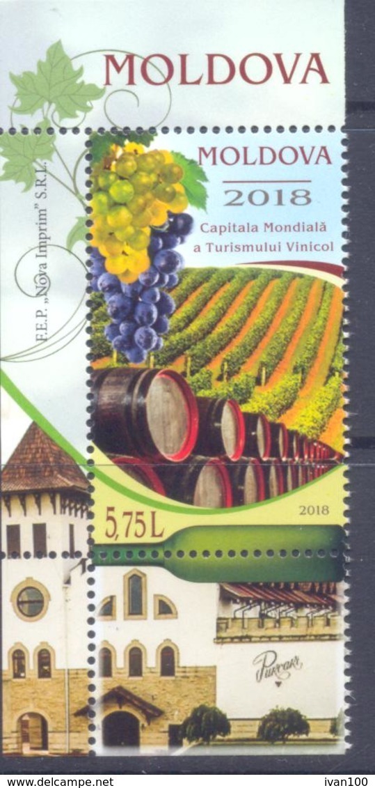 2018. Moldova, Moldova-World Capital Of Wine Tourism, 1v, Mint/** - Moldavia