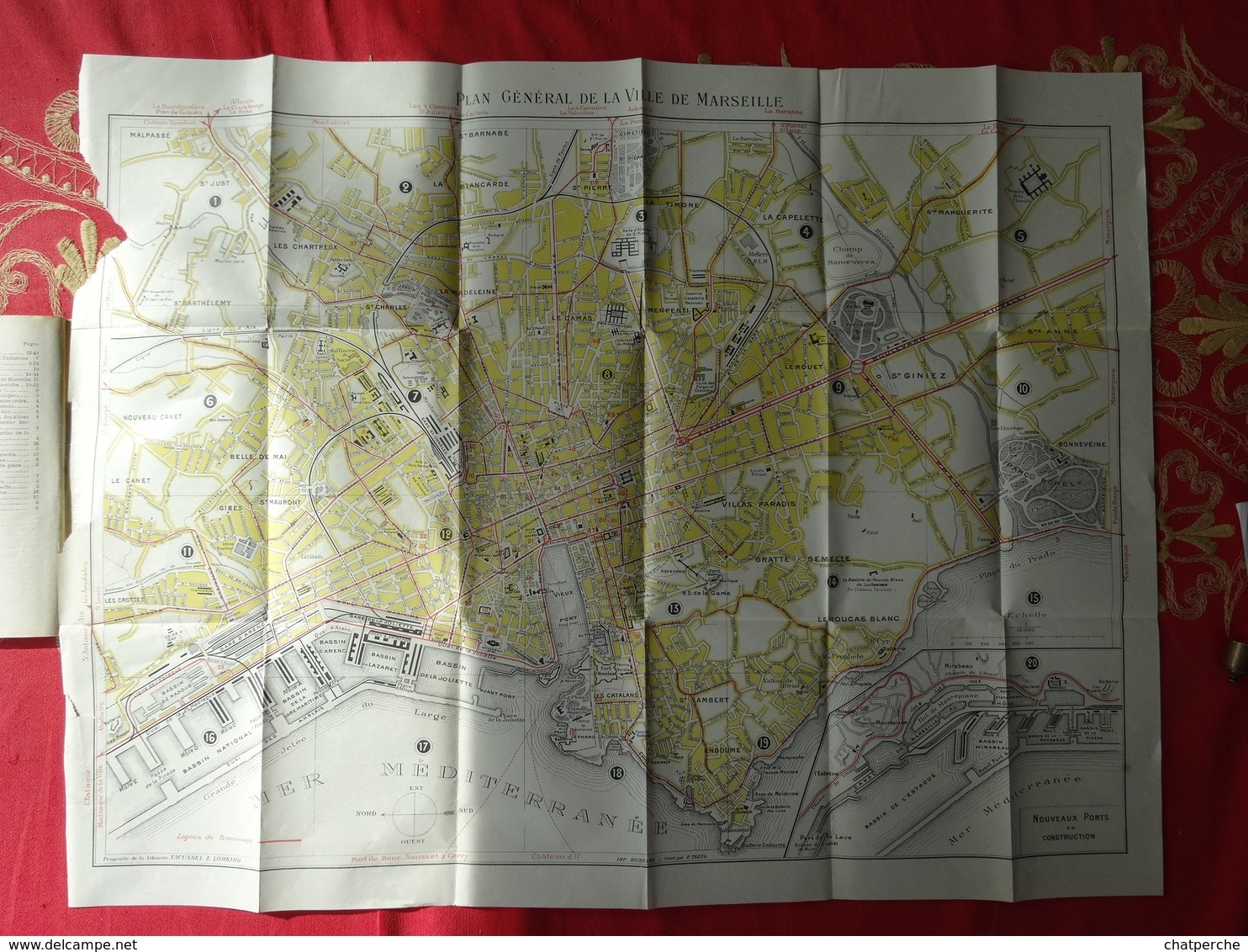 MARSEILLE EN TRAMWAY 13 BOUCHES-DU-RHONE  GUIDE PAUL RUAT 21 EME EDITION - 1920 - PLAN  TRANSPORT TOURISME