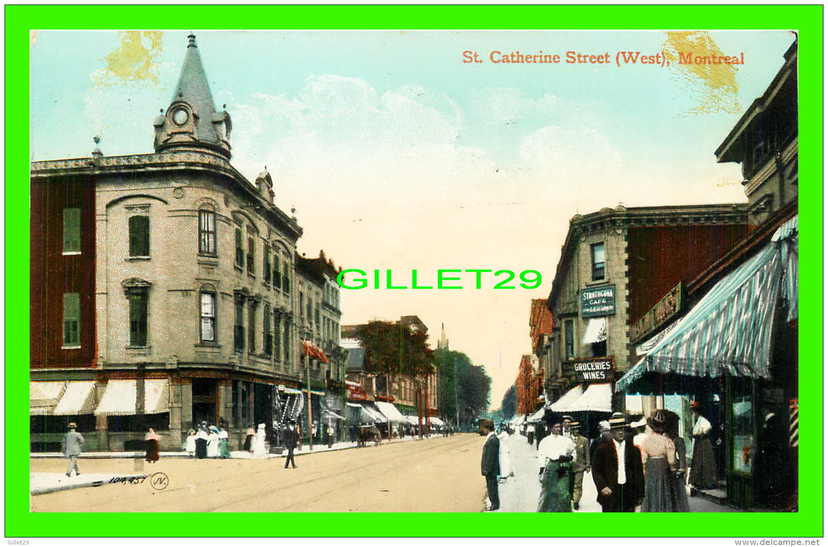 MONTREAL, QUÉBEC - ST CATHERINE WEST - ANIMATED - TRAVEL IN 1909 - THE VALENTINE &amp; SONS - - Montreal