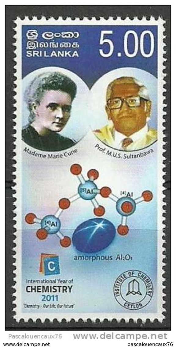 Chimie - Chemistry - Curie - Minéraux - Minerals - Saphir - Sapphire - Sri Lanka 2011 - Neuf **. - Minerals