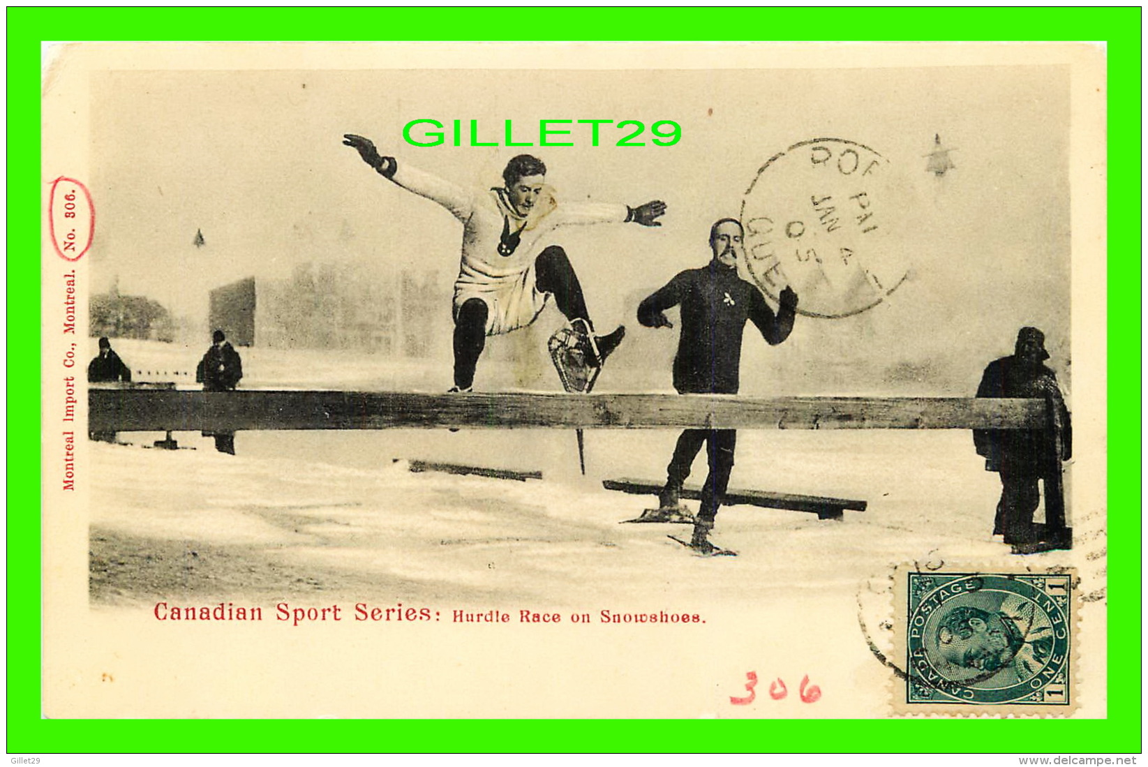 SPORTS D'HIVER - HURDLE RACE ON SNOWSHOES - TRAVEL IN 1904 -  MONTREAL IMPORT CO - - Sports D'hiver