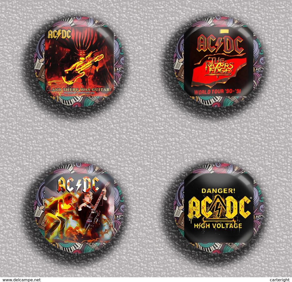 ACDC BAND Music Fan ART BADGE BUTTON PIN SET 2 (1inch/25mm Diameter) 35 DIFF - Music