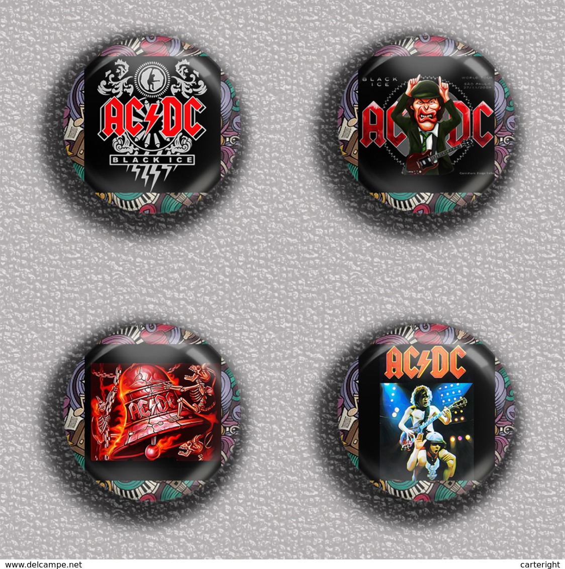 ACDC BAND Music Fan ART BADGE BUTTON PIN SET 3 (1inch/25mm Diameter) 35 DIFF - Musique