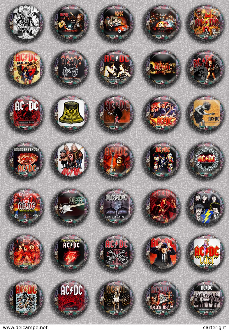 ACDC BAND Music Fan ART BADGE BUTTON PIN SET 4 (1inch/25mm Diameter) 35 DIFF - Musique