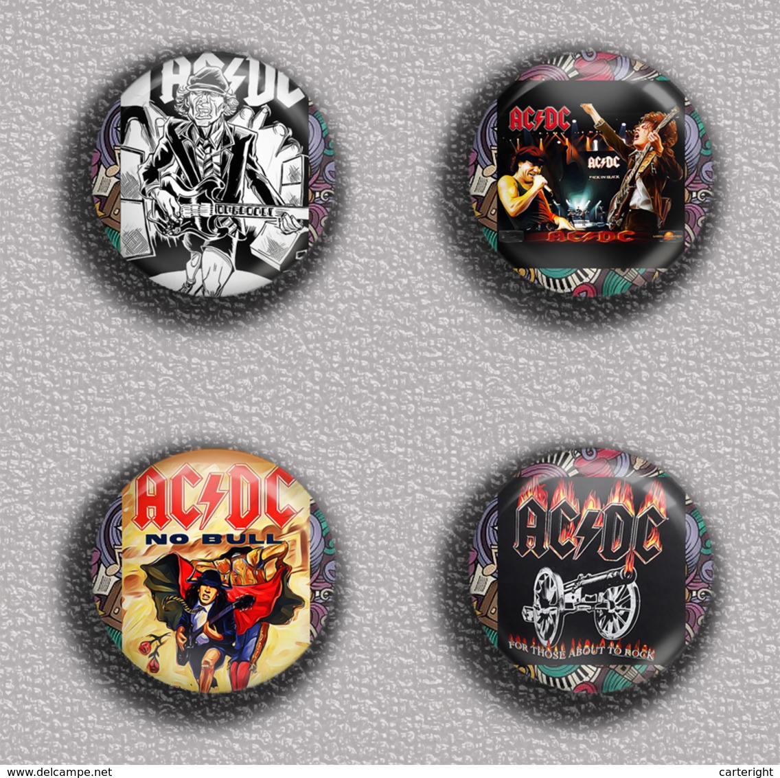 ACDC BAND Music Fan ART BADGE BUTTON PIN SET 4 (1inch/25mm Diameter) 35 DIFF - Musique