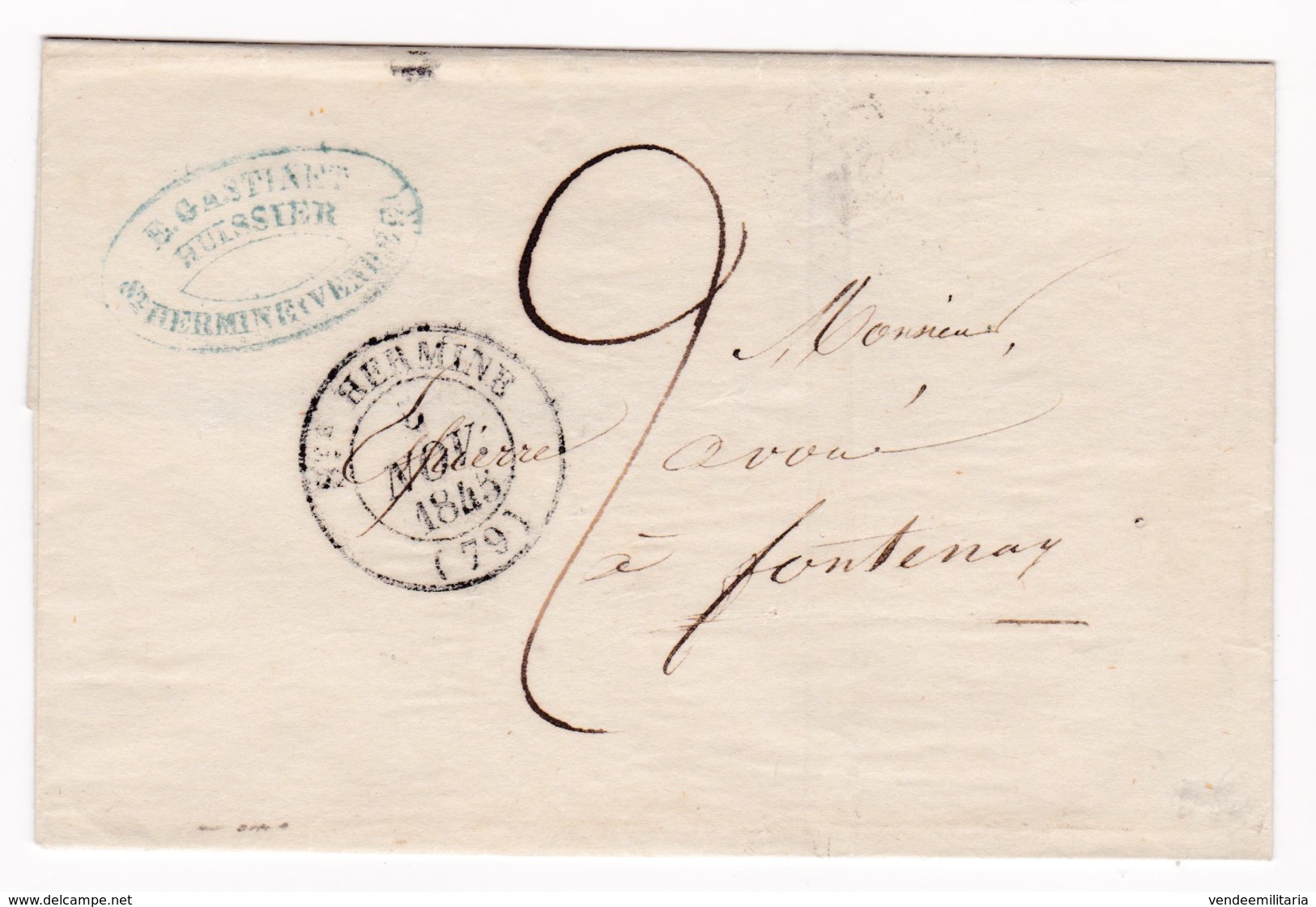 2 LSC Ste Hermine (Vendée) :  Càd Type 14 * 24/04/1843 Pour St Martin De Ré * 5/11/1843 Pour Fontenay - 1801-1848: Precursors XIX