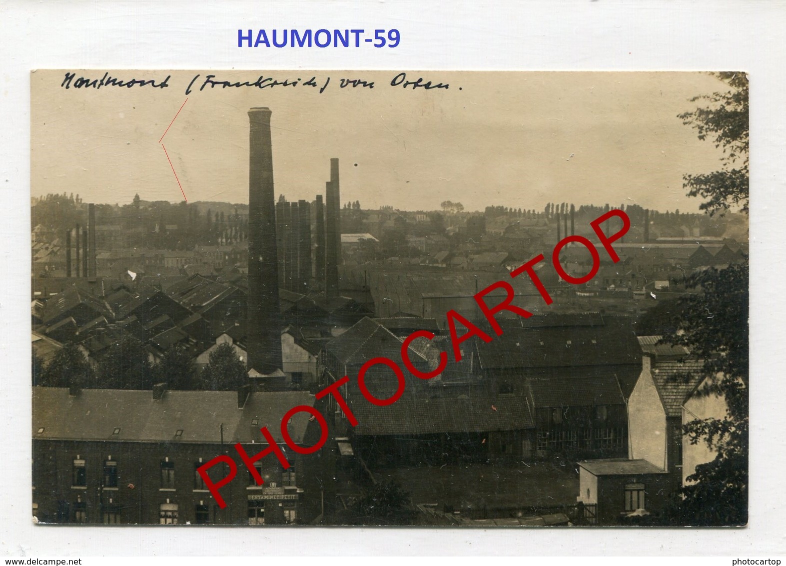 HAUTMONT-Usines-CARTE PHOTO Allemande-Guerre 14-18-1WK-France-59-Militaria- - Autres & Non Classés