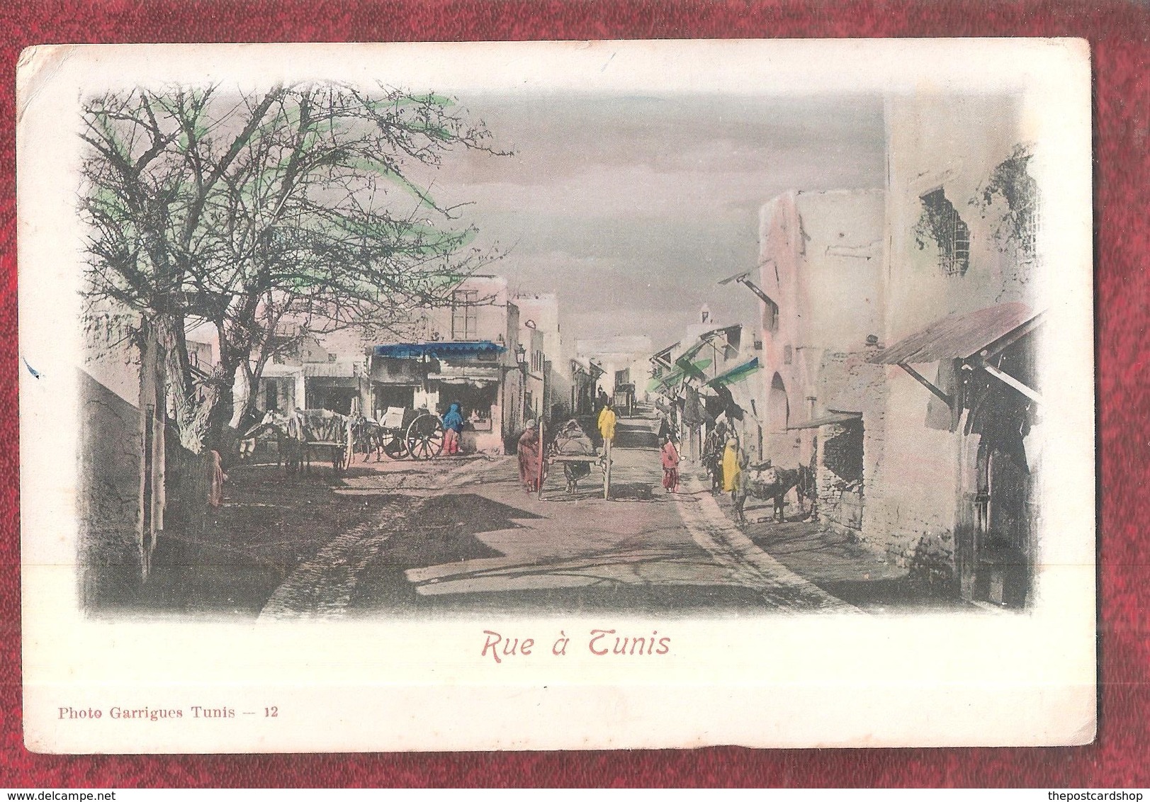 TUNISIA RUE A TUNIS UNDIVIDED BACK PHOTO GARRIGUES TUNIS 12 UNUSED - Tunisie