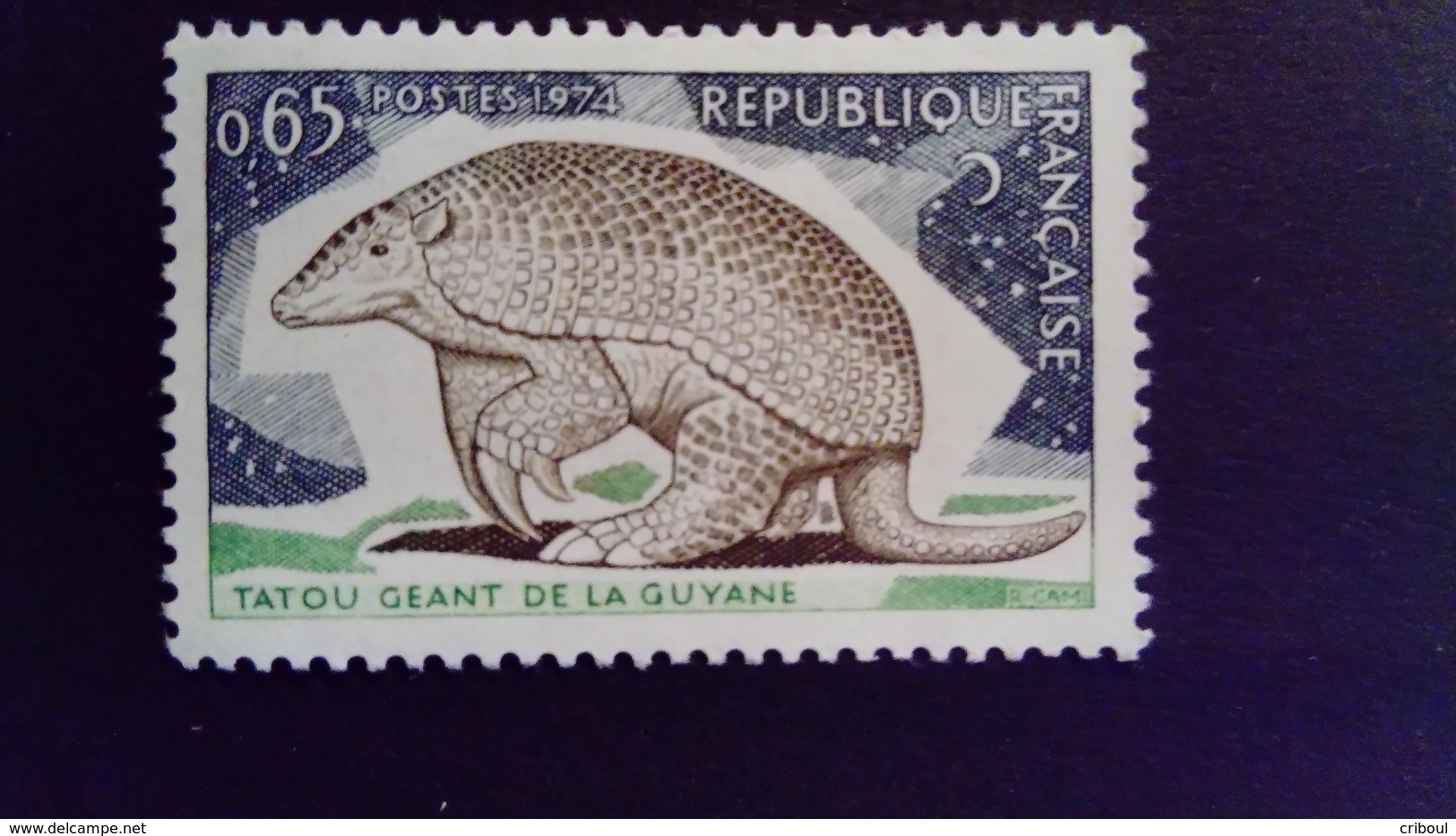 France 1974 Animal Tatou Guyane Yvert 1819 ** MNH - Neufs