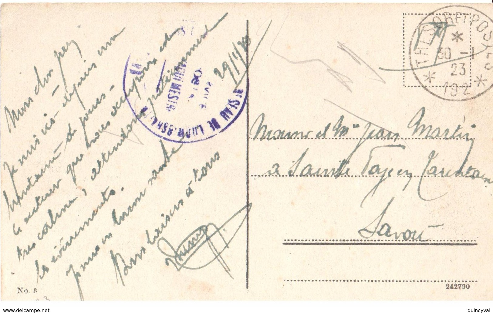 2311 Carte Postale Ob Trésor Et Postes 192 30 1 1923 Vaguemestre Ludwighafen Bateau Roue à Aubes Sur Le Rhin - Military Postmarks From 1900 (out Of Wars Periods)
