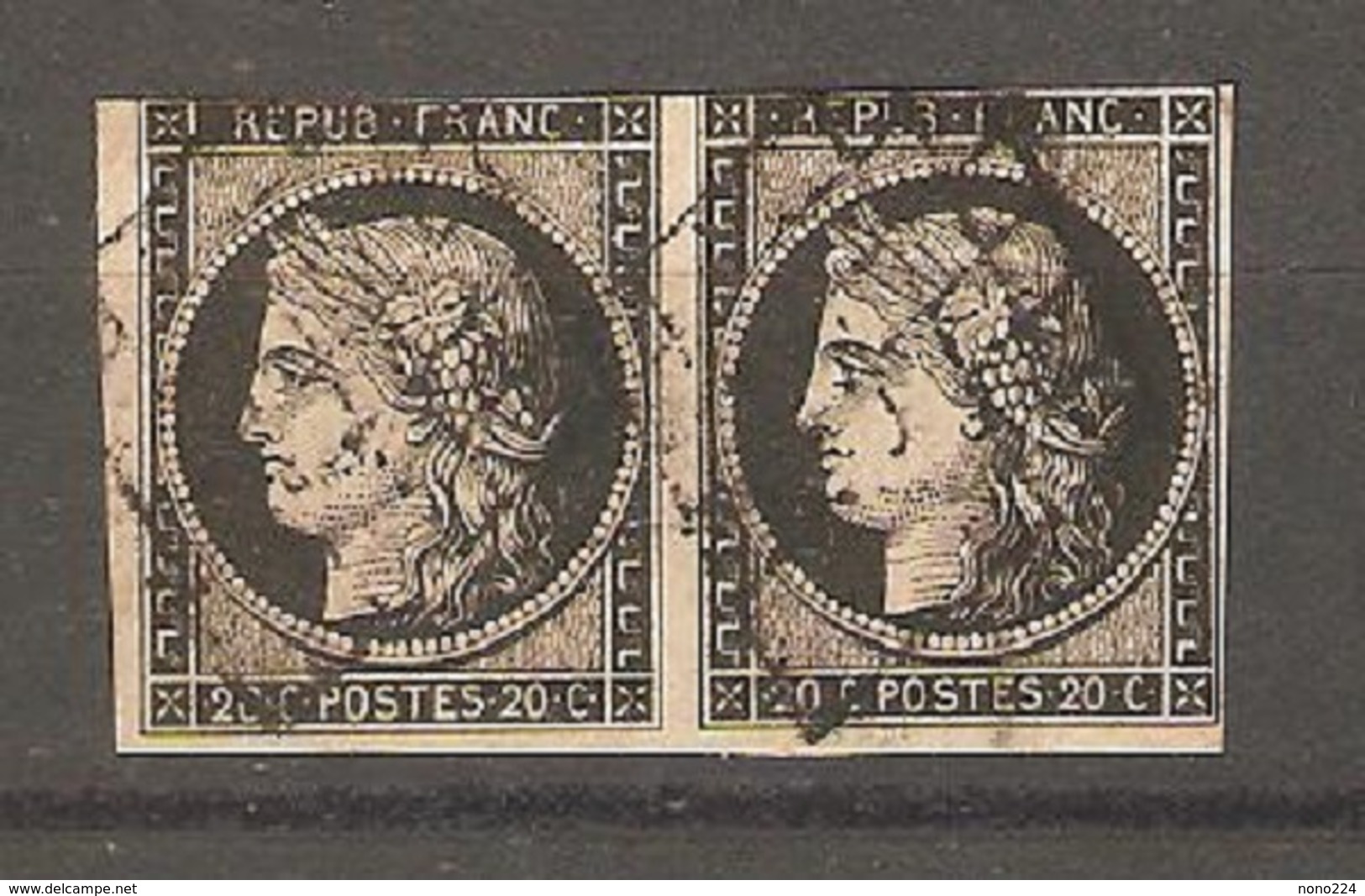 Timbre De 1849/50 ( France / Une Paire ,Cérès N°3 ) - 1849-1850 Cérès