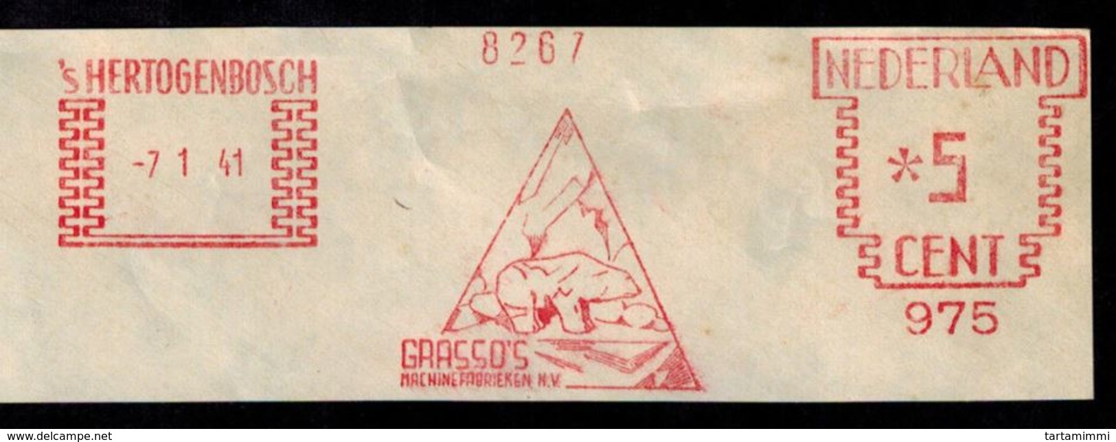 EMA AFS METER STAMP FREISTEMPEL - 1941 Polar Bear Bär  Ours Orso Polare Netherland Nederland Holland - Bären