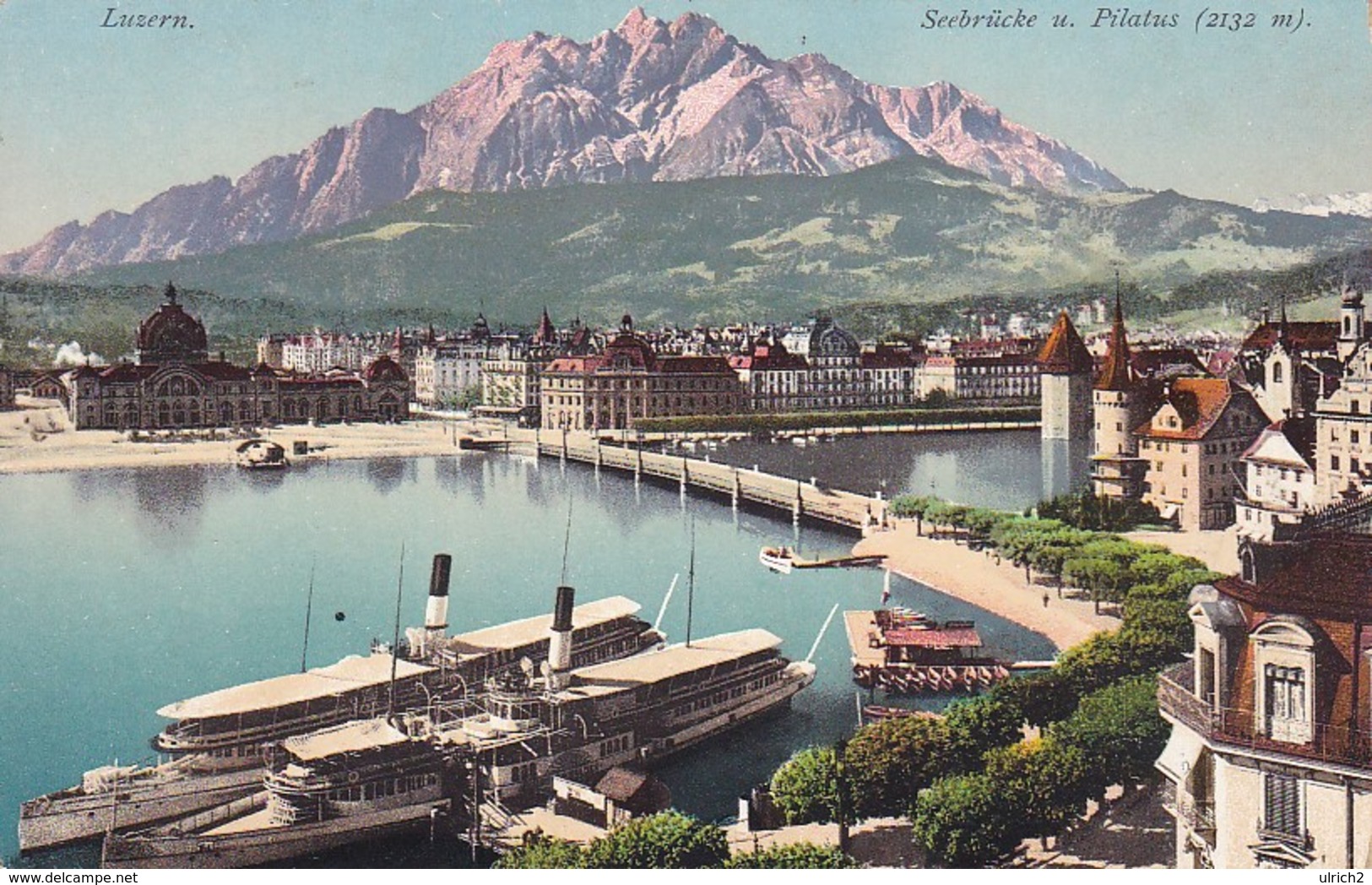 AK Luzern - Seebrücke M. Pilatus  (36928) - Luzern